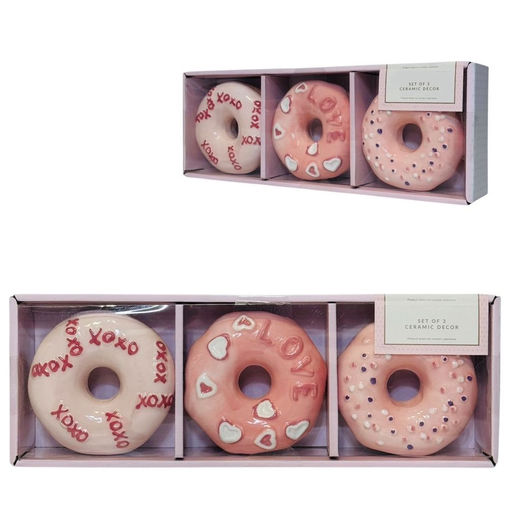 Cupcakes and Cashmere Valentines Day Ceramic Doughnuts Shaped Home Decor‎ Donuts